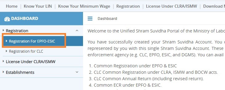 EPF online registration for new company