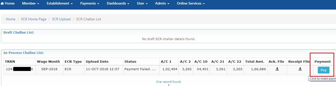 EPF Online Payment Other than SBI