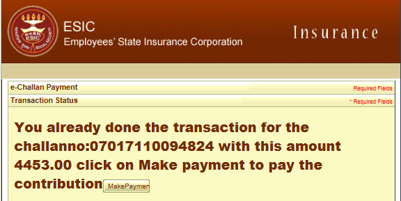 online esic payment