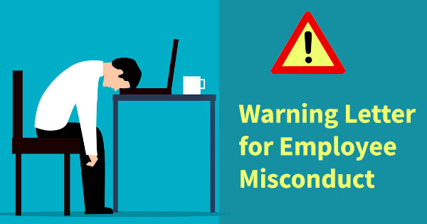 Warning letter for employee misoconduct