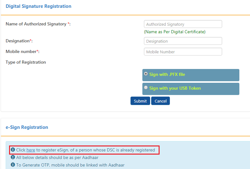 How To Register Aadhar Based E Sign At PF Unified Portal