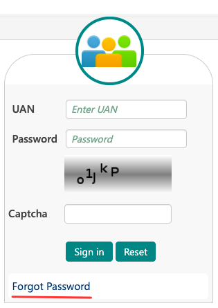 forgot password UAN