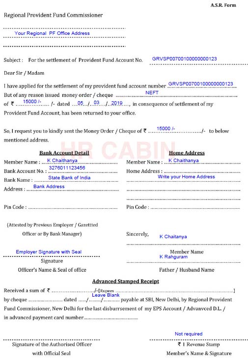 Pf Reauthorization Form For Incorrect Bank Account Details