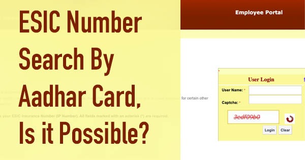 ESIC Number Search By Aadhar Card