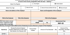 Form 16 Excel Format for Ay 2021-22 (Fy 2020-21