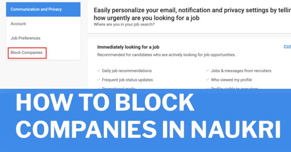 how to block particular companies in naukri portal