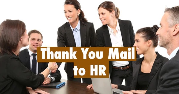 Thank you mail to HR