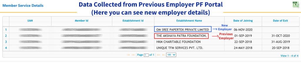 how to check previous employer pf number