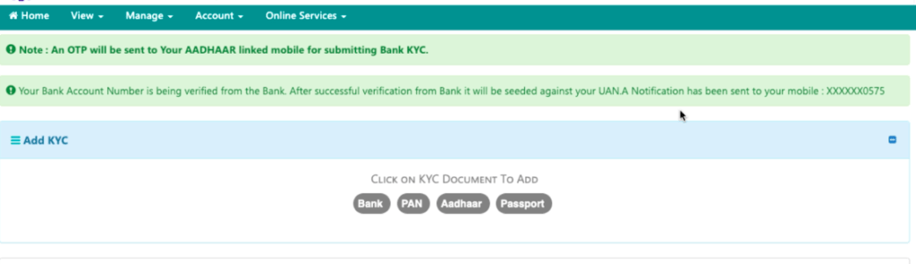 Bank account number is pending for approval in PF.