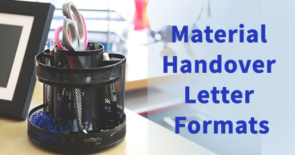 Material Handover Letter Format Sample
