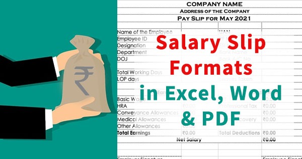 salary slip formats in excel, word and pdf