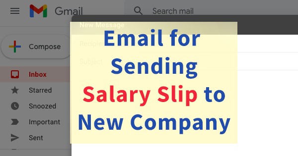 Email for Sending Salary Slip to New Company HR