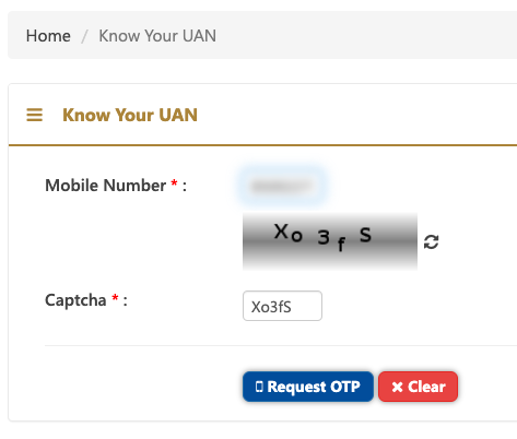 how to find UAN using PAN