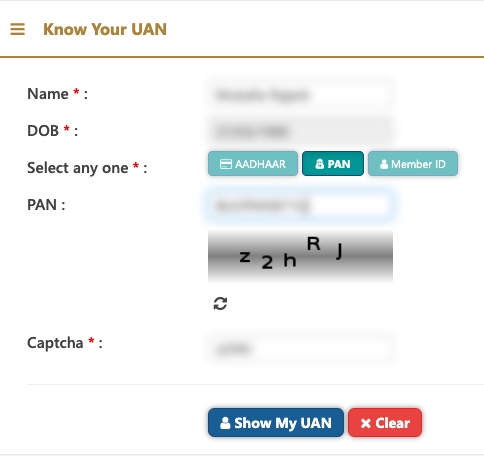 Finding UAN using PAN number
