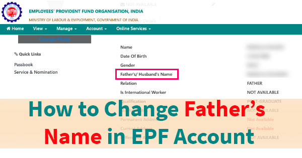 How to Change Father Name in EPF Online