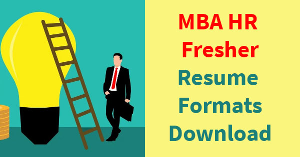 MBA HR Fresher Resume Formats