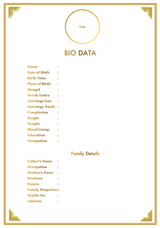 Marriage Biodata Format in Marathi  Marathi Biodata Maker