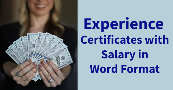 Experience certificates with salary in Word format