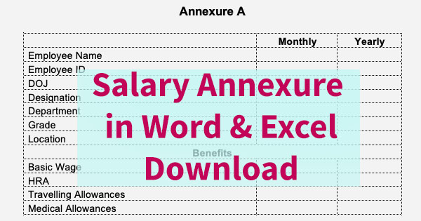 Salary Annexure Format