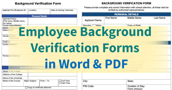 Employee Background Verification Forms in Word & PDF | Free Download