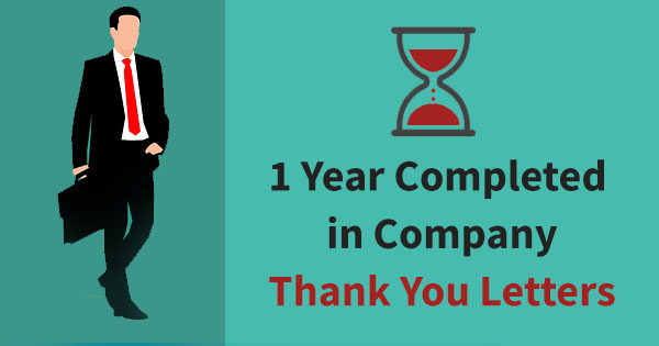 1 year completed in company thank you letters and quotes