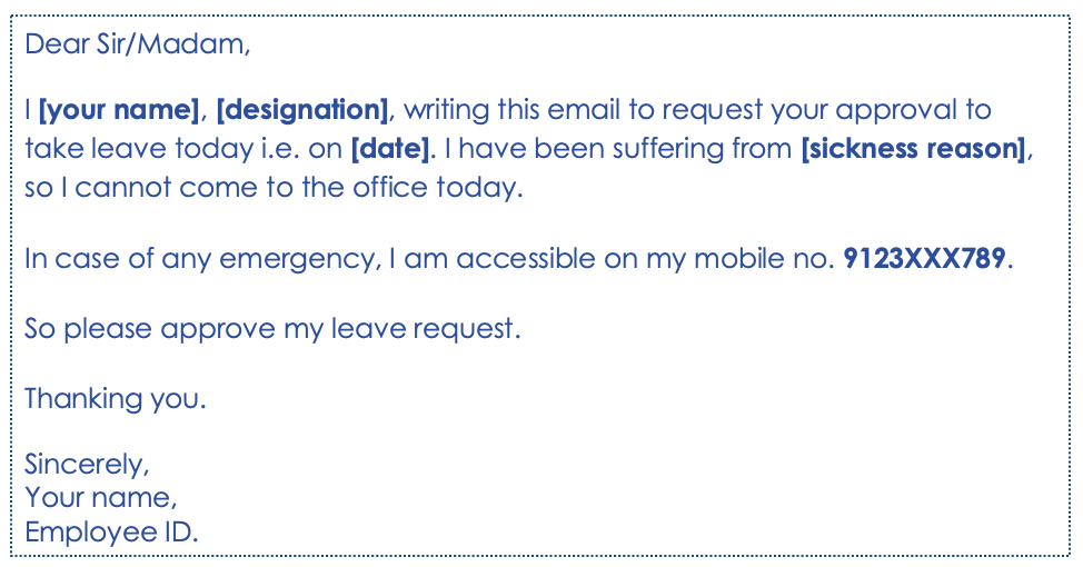 Leave email format for office