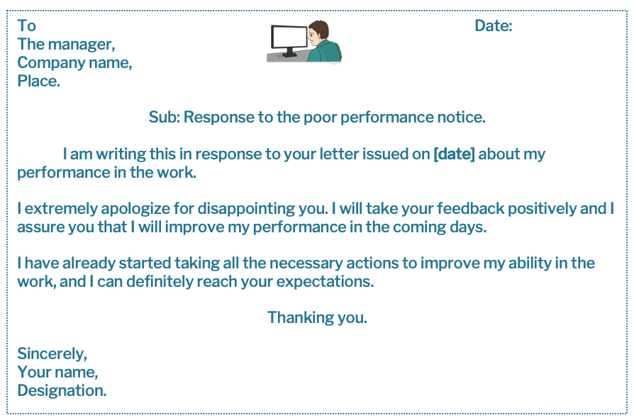 Reply to warning letter for poor performance