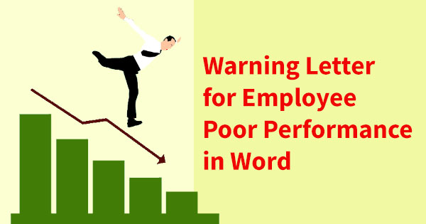 Warning letter for employee poor performance in word
