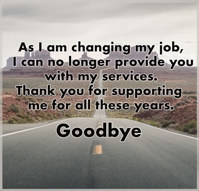 Short Goodbye Messages to Clients When Leaving a Company