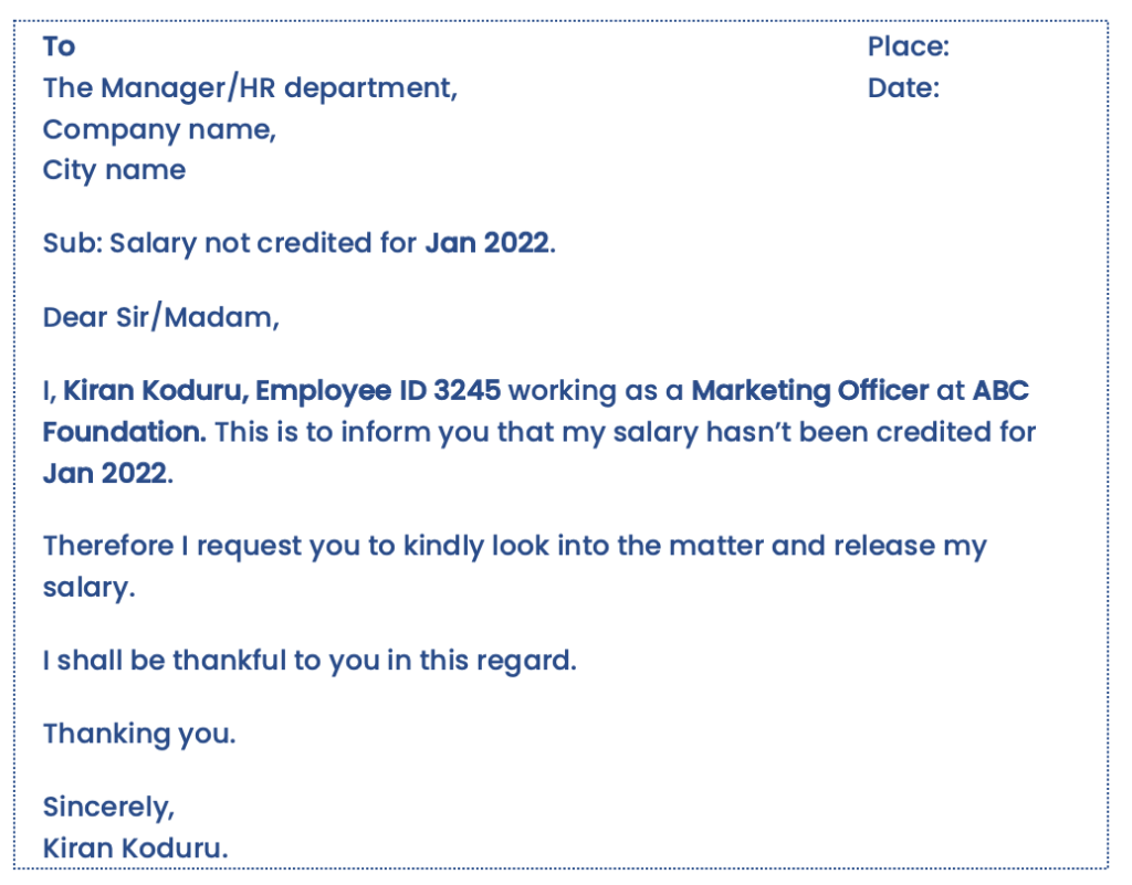 pending salary request letter to manager or hr in word format