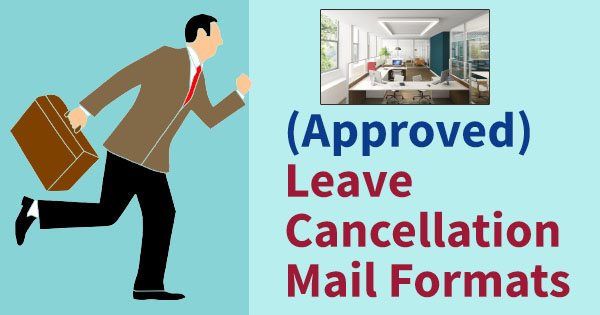 Approved leave cancellation mail to manager
