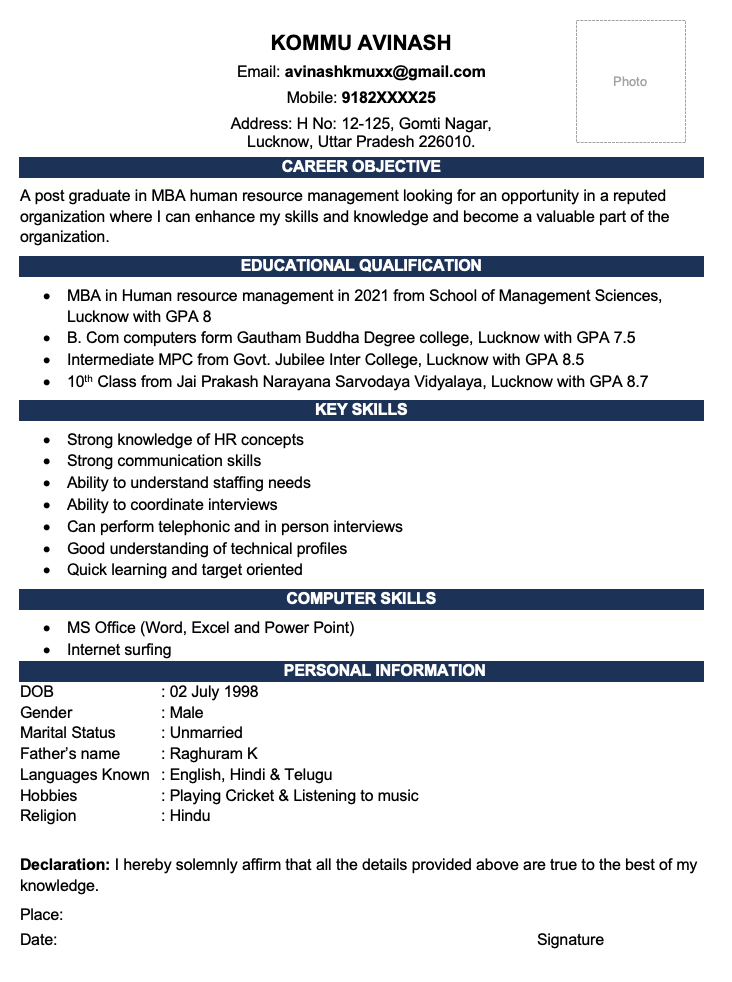 Entry level HR recruiter resume with no experience
