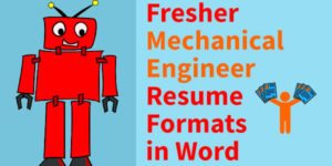 Sample fresher mechanical engineer formats in India doc format