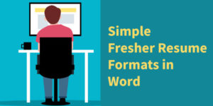 Simple Fresher Resume Formats in Word