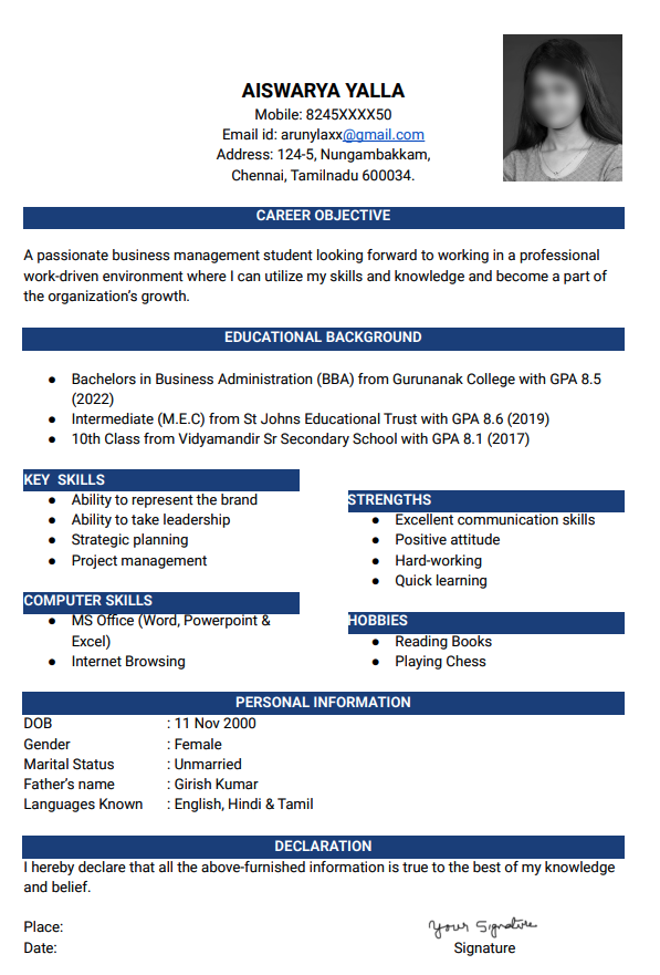 Google doc resume template free download