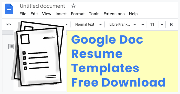 Google doc resume templates free download