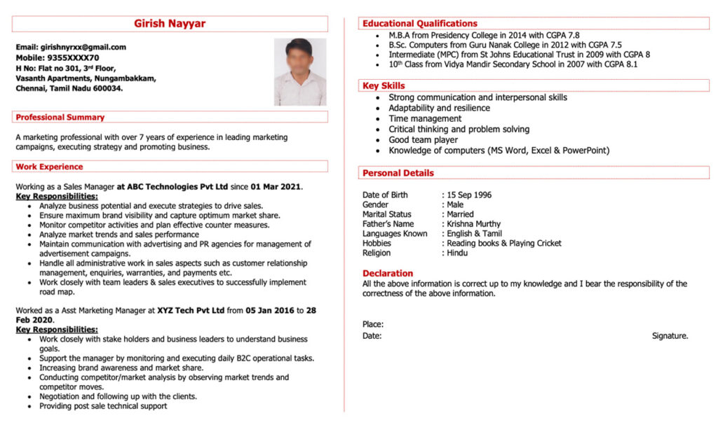 2 page resume template for experienced free download in Word