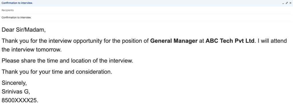 How to respond to interview invitation email