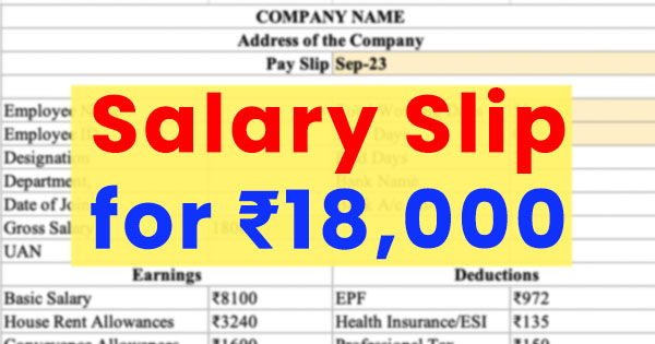 Salary slip for 18000 (download)