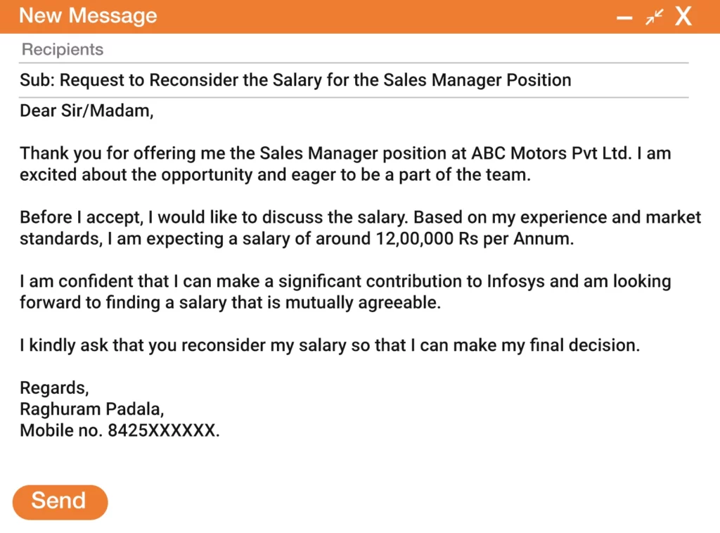 Job Acceptance Email with Salary Negotiation