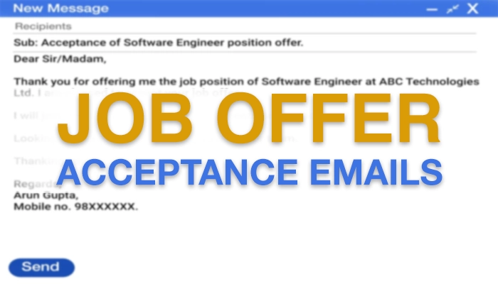 Job offer acceptance reply emails