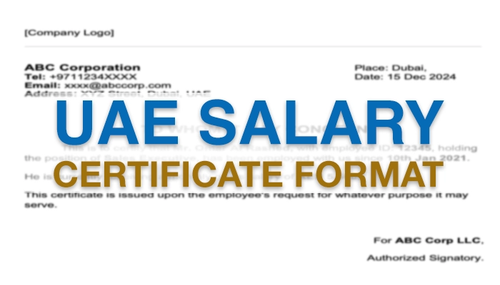 UAE Salary certificate format in Word