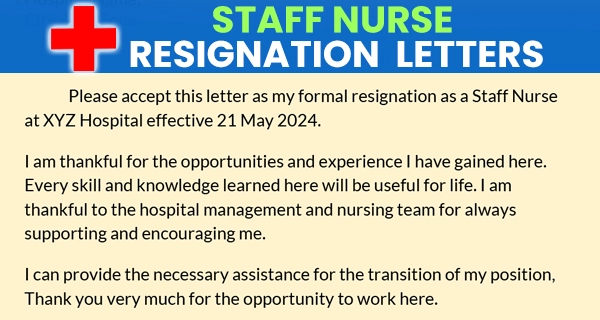 Staff Nurse Resignation Letters